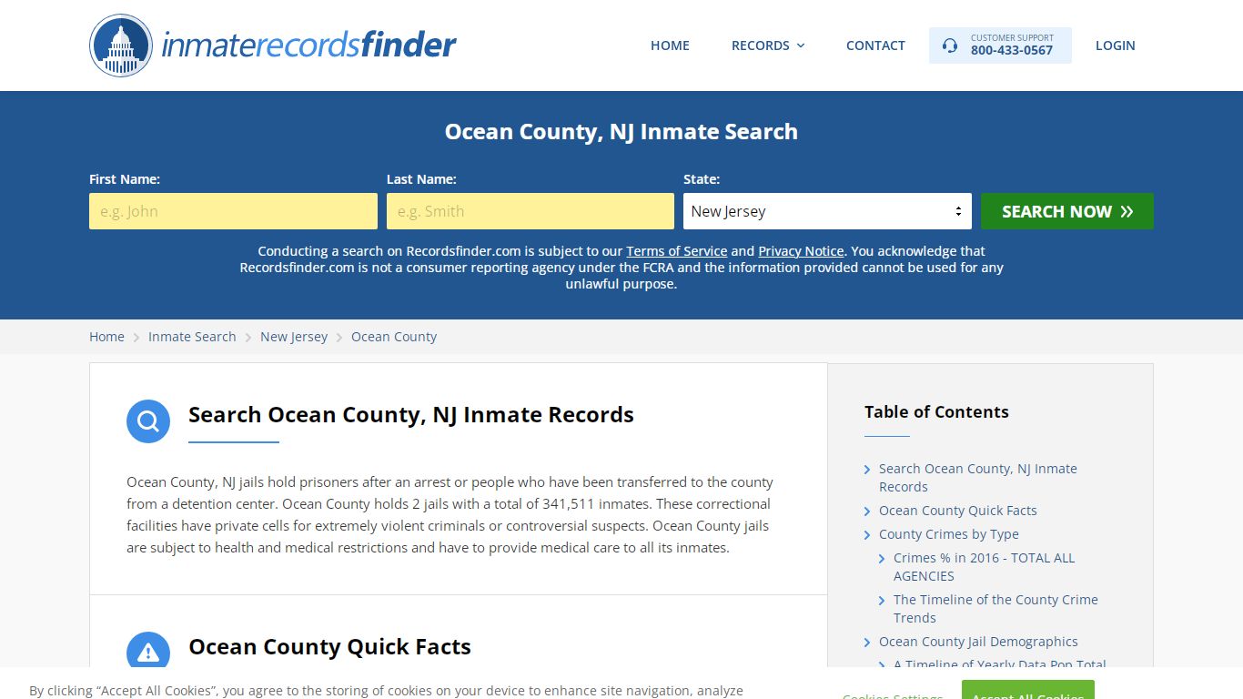 Ocean County, NJ Inmate Lookup & Jail Records Online